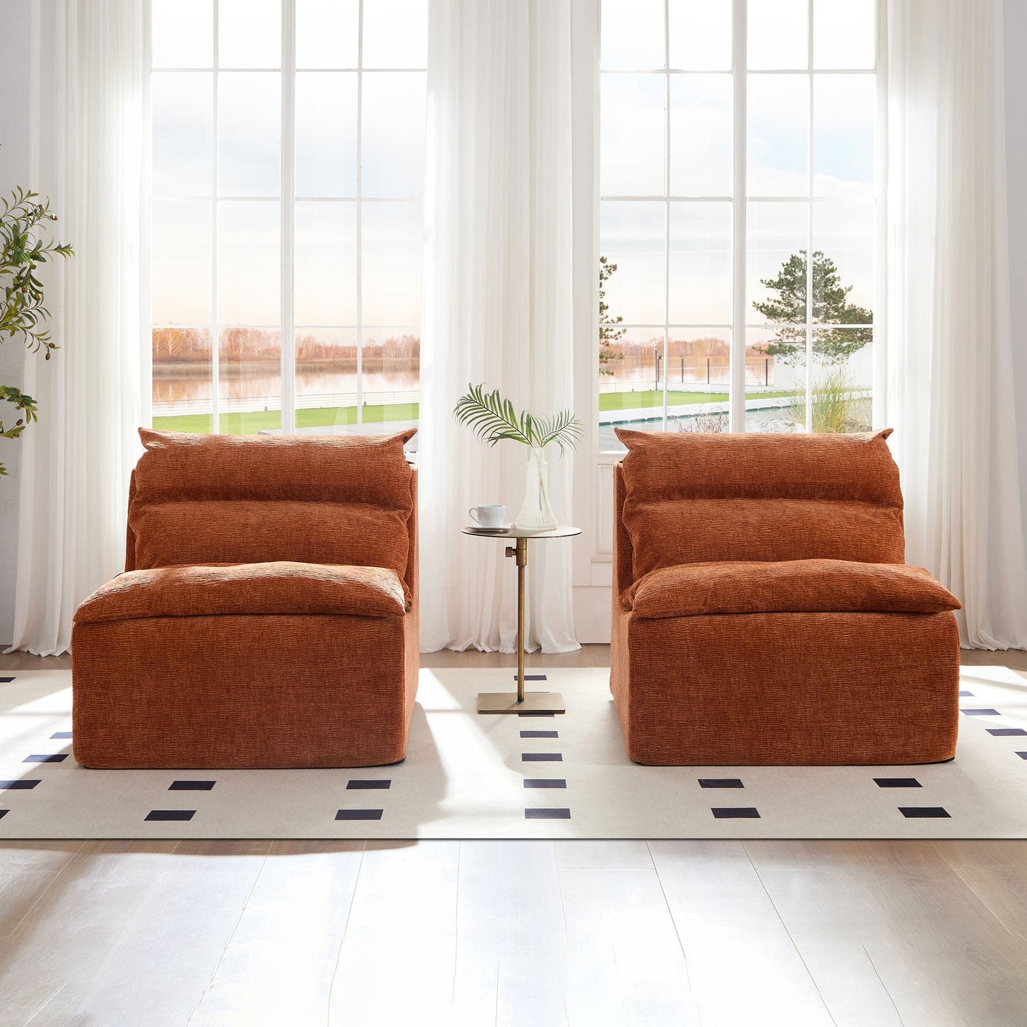 3 Seat Chair Sofa Lounge Chair With Backrest Fully Compressed Sofa