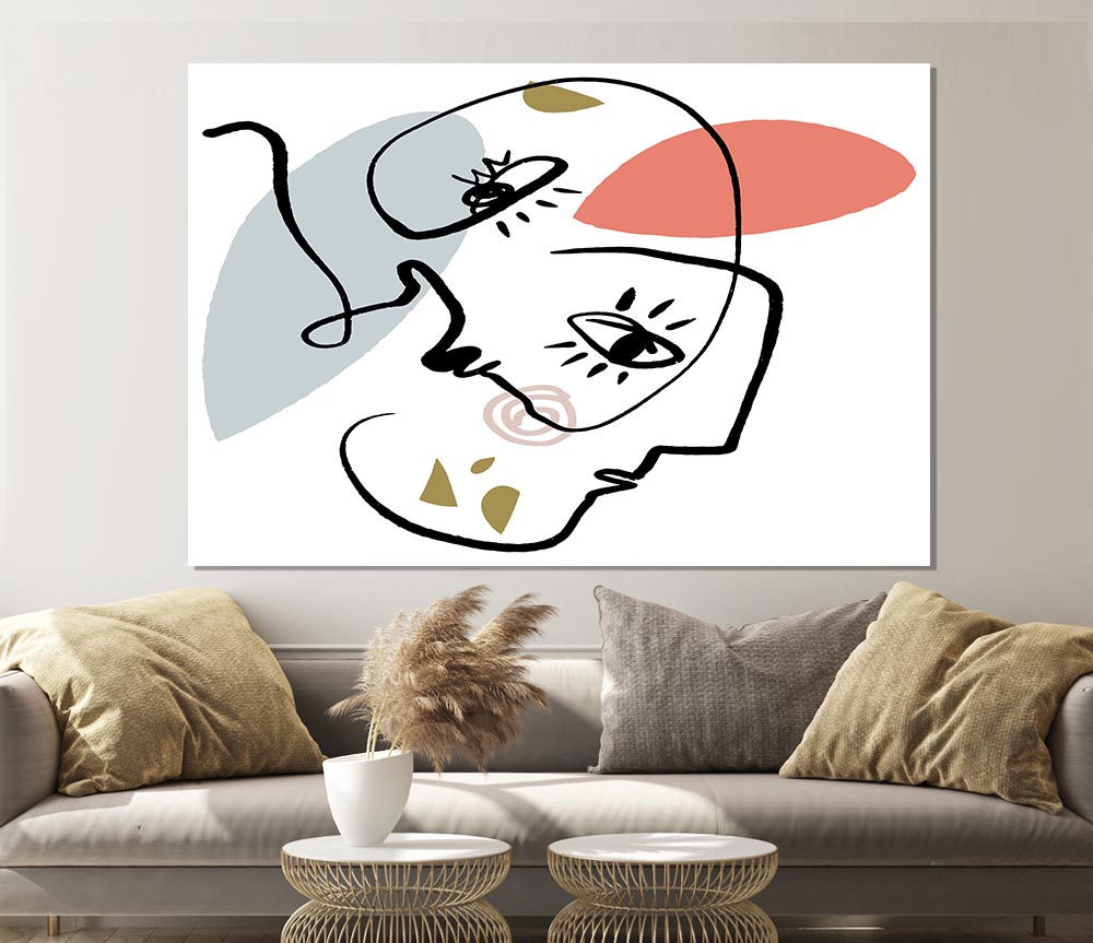 Abstract Line Drawing Faces