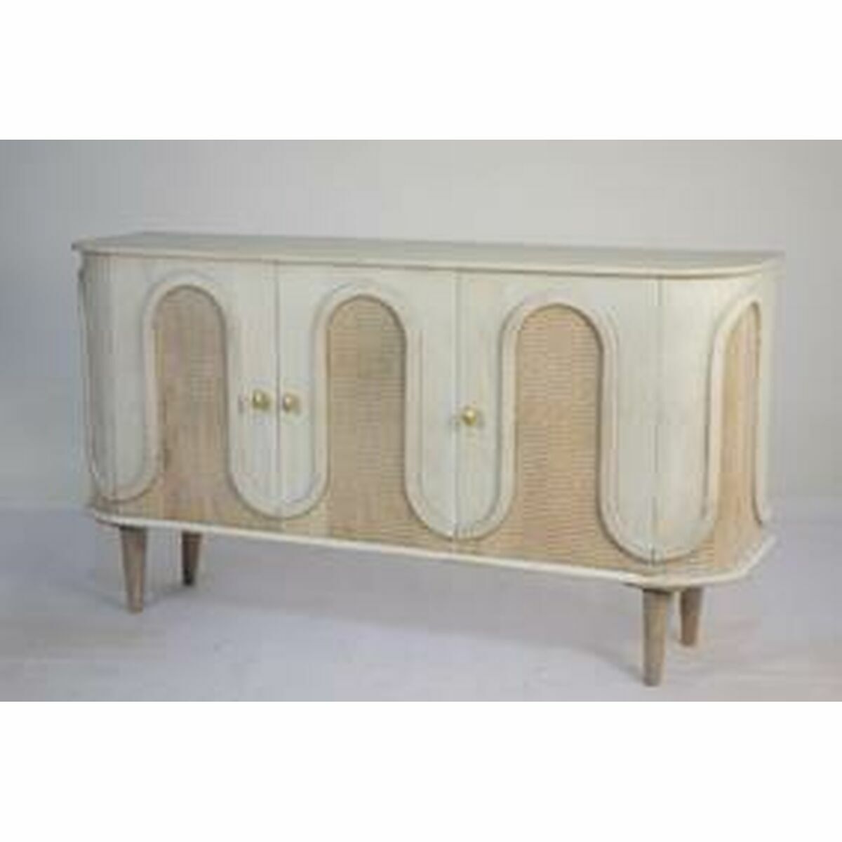 Dining Table DKD Home Decor White Golden Brass Mango wood 180 x 90 x