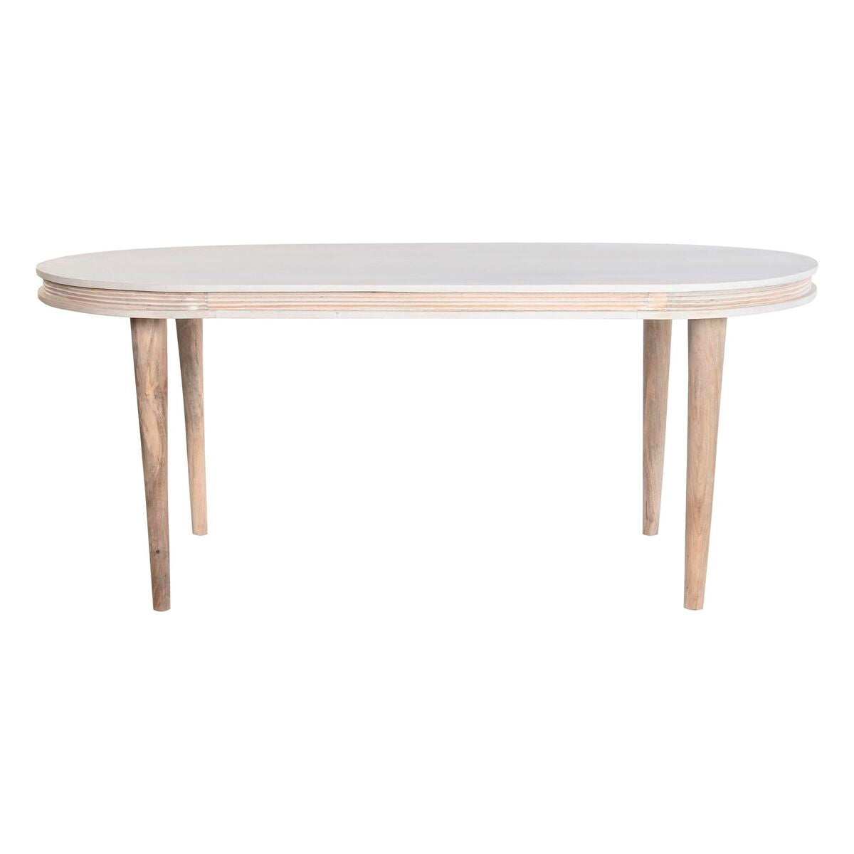 Dining Table DKD Home Decor White Golden Brass Mango wood 180 x 90 x
