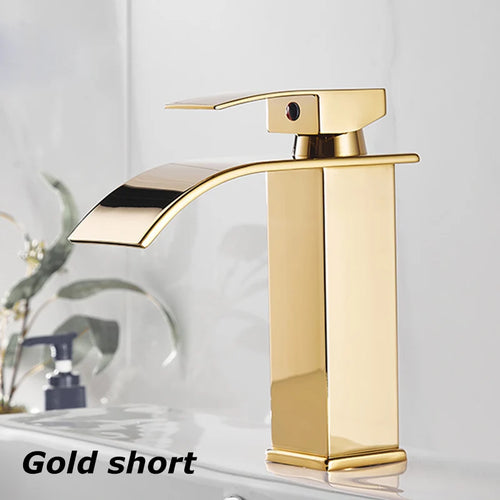 Bathroom Copper Core Waterfall Basin Faucet Stainless Steel Kitchen