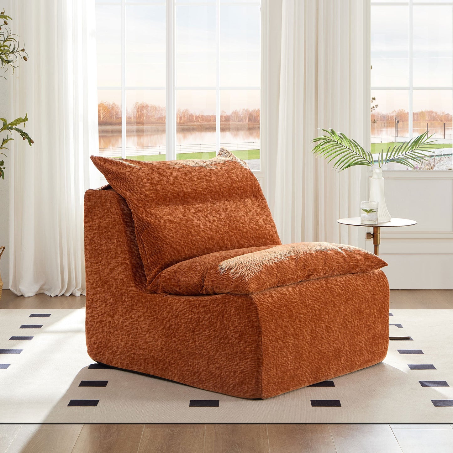 3 Seat Chair Sofa Lounge Chair With Backrest Fully Compressed Sofa