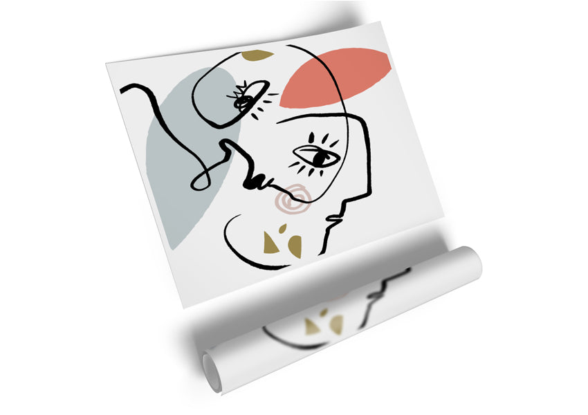 Abstract Line Drawing Faces