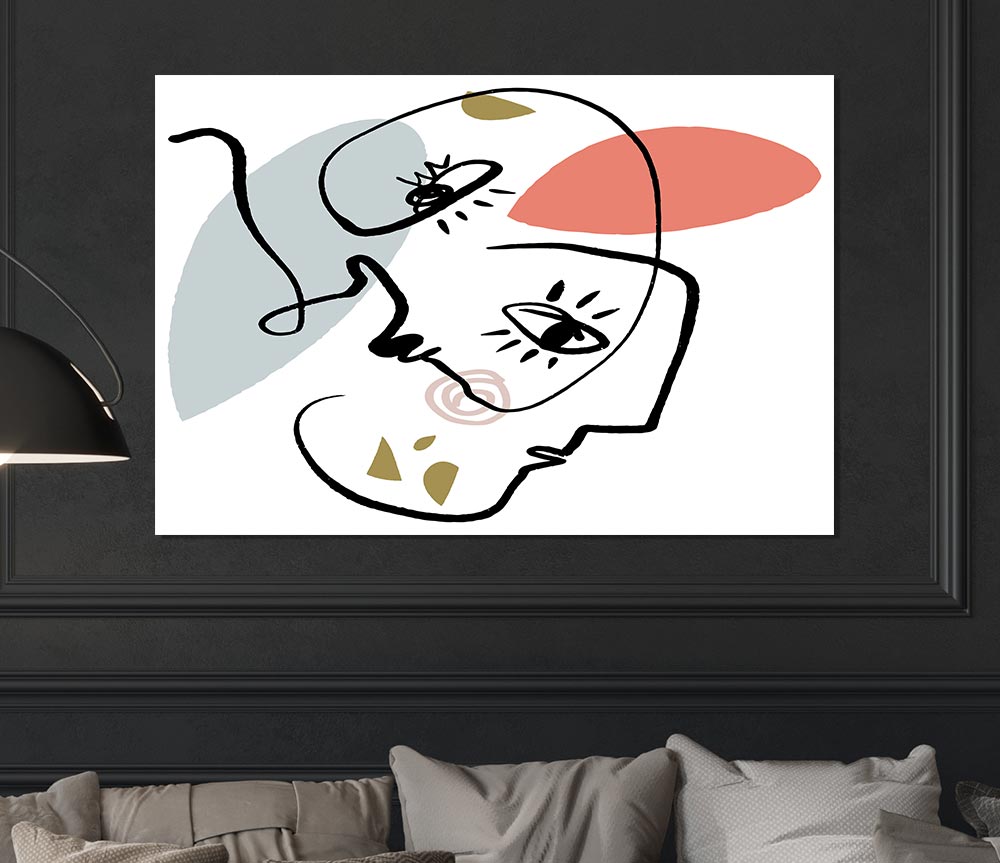 Abstract Line Drawing Faces