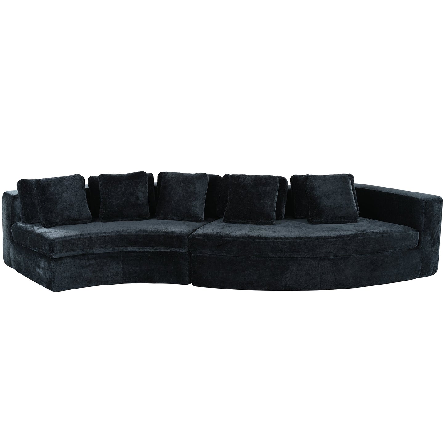115.7' Pure Foam Modular Sofa, 2-Piece Set with 5 Cushions, 4-Seater,
