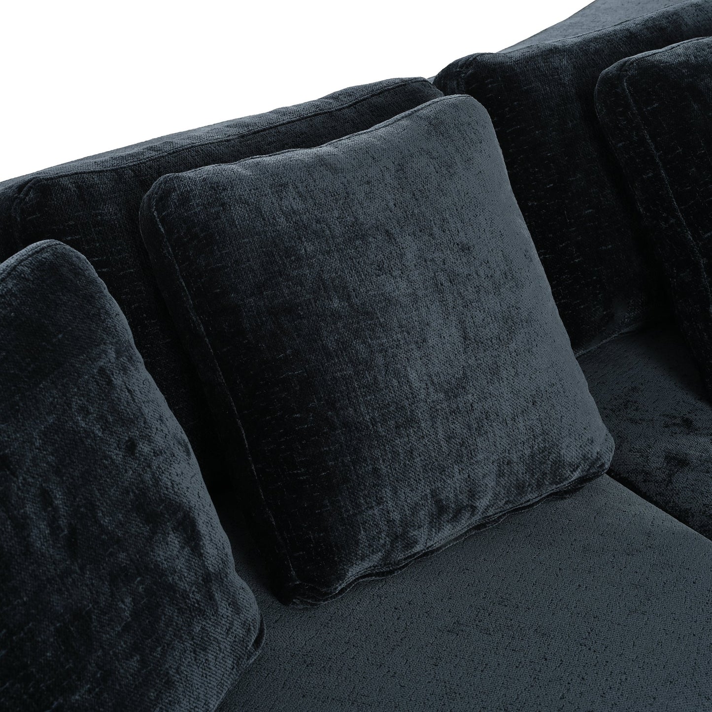 115.7' Pure Foam Modular Sofa, 2-Piece Set with 5 Cushions, 4-Seater,