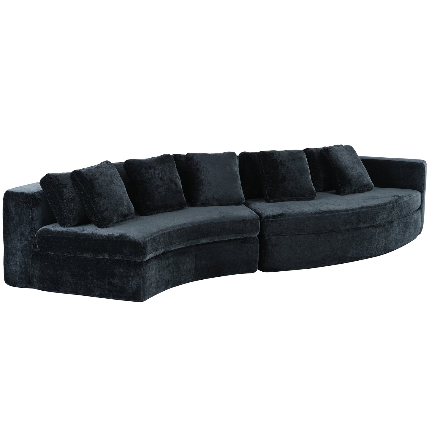 115.7' Pure Foam Modular Sofa, 2-Piece Set with 5 Cushions, 4-Seater,