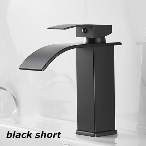 Bathroom Copper Core Waterfall Basin Faucet Stainless Steel Kitchen