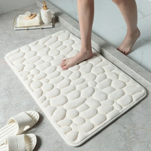 Cobblestone Embossed Bath Mat Non slip Bathroom Carpets In Wash Basin