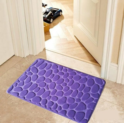Cobblestone Embossed Bath Mat Non slip Bathroom Carpets In Wash Basin