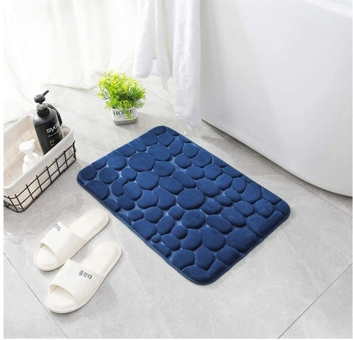 Cobblestone Embossed Bath Mat Non slip Bathroom Carpets In Wash Basin