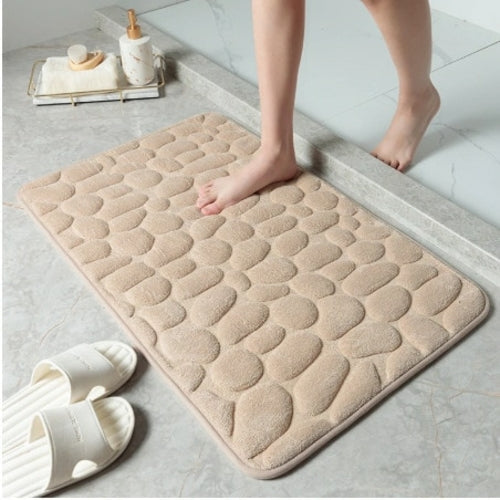 Cobblestone Embossed Bath Mat Non slip Bathroom Carpets In Wash Basin