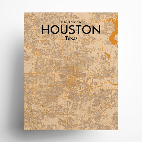 Houston City Map Poster