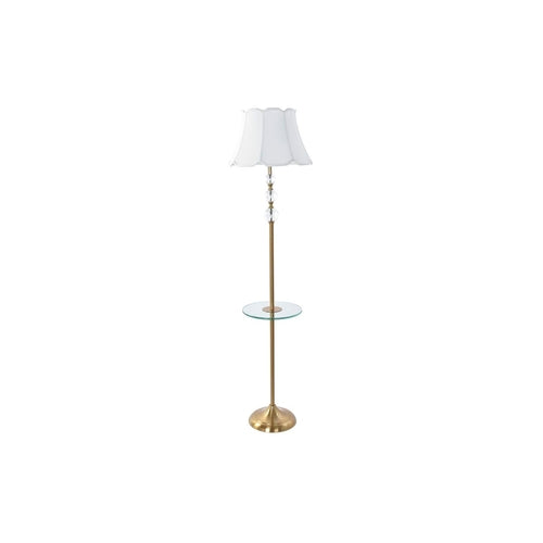 Floor Lamp DKD Home Decor Golden Metal Cotton White Marble 50 W (40 x