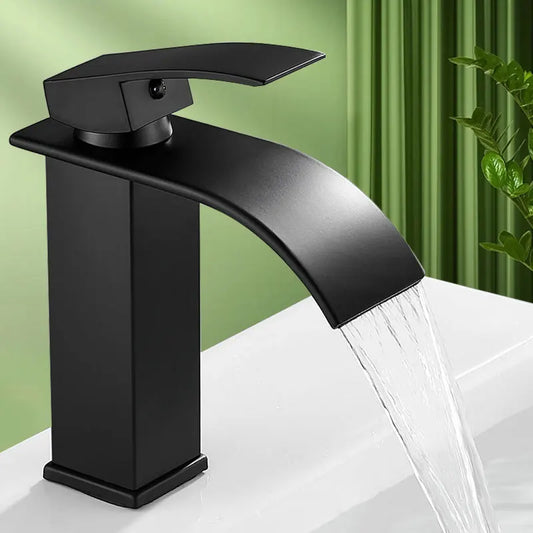 Bathroom Copper Core Waterfall Basin Faucet Stainless Steel Kitchen