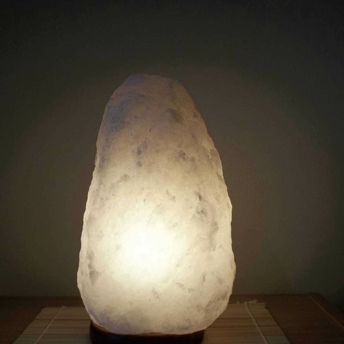 12V 12W 2-3Kg Himalayan White Salt Lamp Crystal Rock Natural Shape