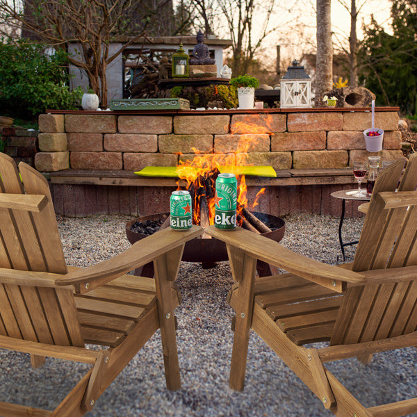 LuneluX_Home – Wooden Folding Adirondack Chair Set (2 pcs, Light