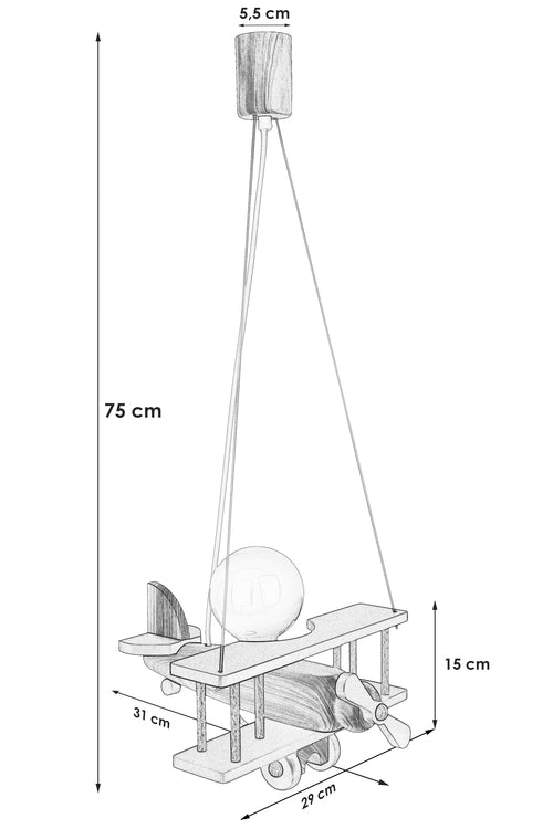 Hanging lamp Small white-natural aircraft