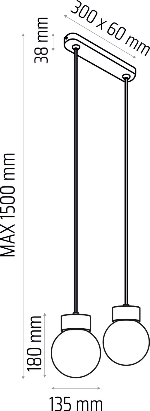 Hanging lamp Barrel-Orb Ball 2W white