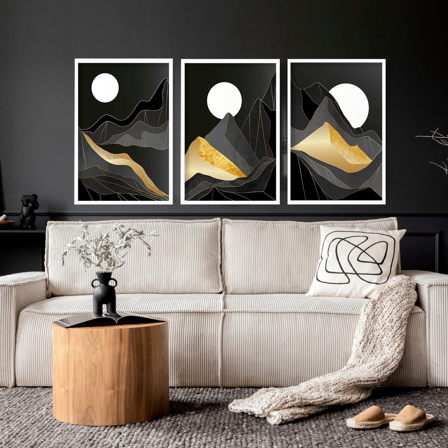 Scandinavian interior decor | set of 3 wall art prints for Living room